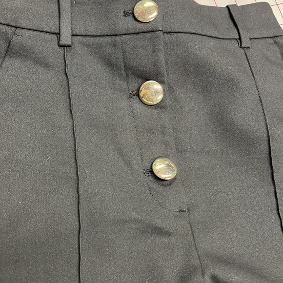 ZARA NWT Minimalist High Waisted Gold Button Black Bermuda Trouser Shorts SZ XS - Picture 10 of 14